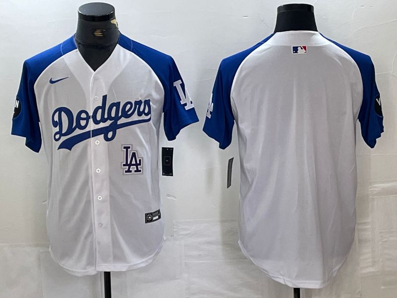 Men Los Angeles Dodgers Blank White Fashion Nike Game MLB Jersey style 10